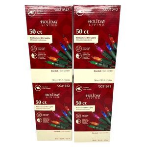Holiday Living 50 Count Corded Christmas Multicolored Mini Lights New